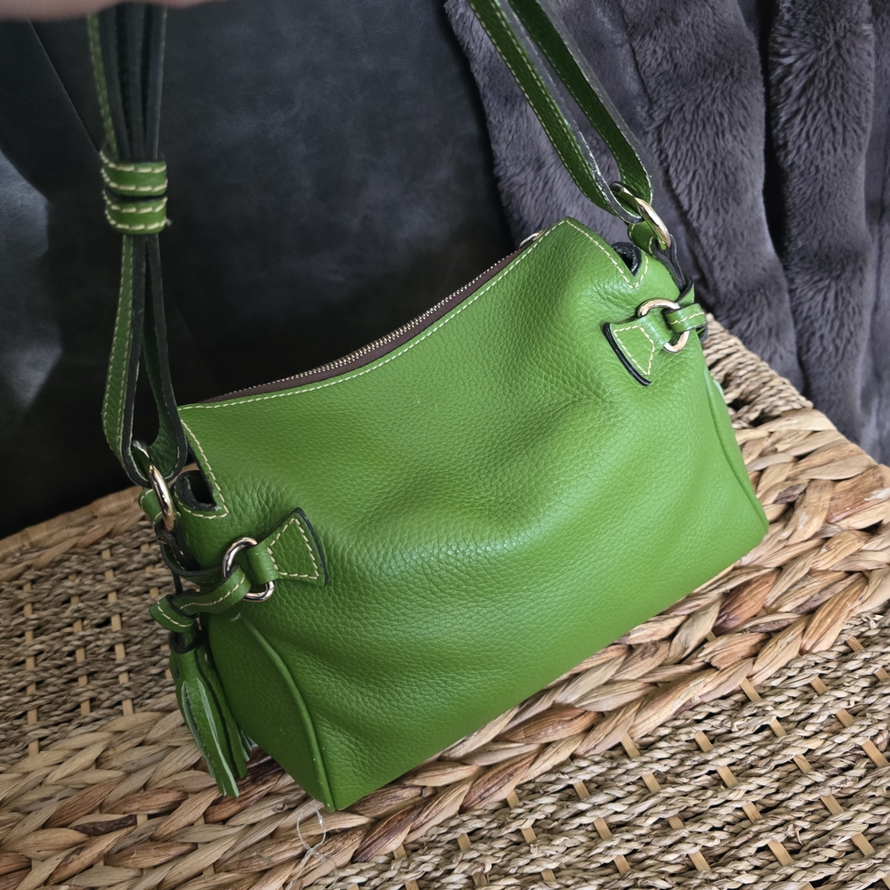 Dooney & Bourke Lime/Grass Green Pebbled Leather Small Satchel Shoulder Bag - Picture 6 of 17